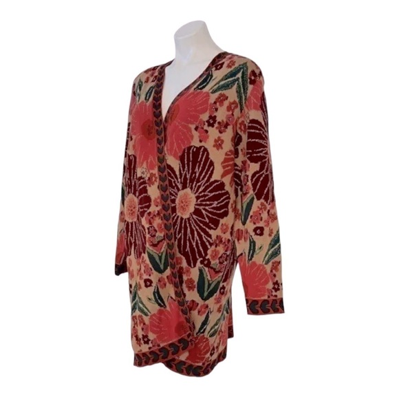 SOFT SURROUNDINGS Allyson Cardigan Autum Flora Open Front Size M NEW - Picture 4 of 7